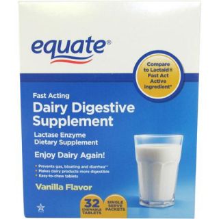 Equate Vanilla Flavor Lactase Enzyme Dietary Supplement, 32ct