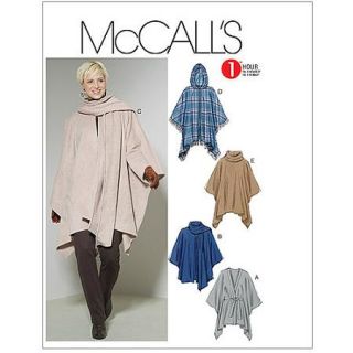 McCall's Pattern Misses' Ponchos and Belt, ZZ (L, XL, XXL)