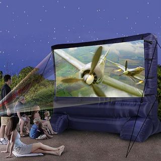 Airblown Deluxe Widescreen Outdoor Inflatable 12ft Diagonal Movie Screen for a Backyard Theater