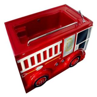 American Standard FunBath Fire Truck 5 ft. Reversible Drain Kid's Bathtub Conversion Kit in Red KT.001.024