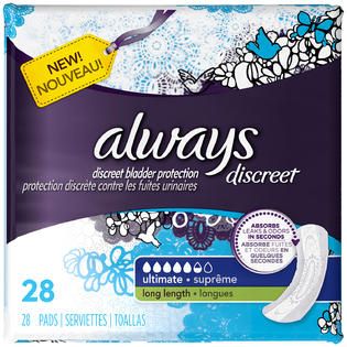 Always Discreet Always Discreet, Incontinence Pads, Ultimate, Long