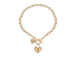 Guess Puffy Heart Toggle Necklace Gold