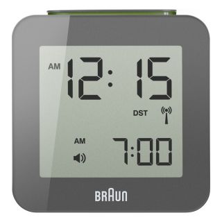 Braun Digital LCD Global Radio Controlled Grey Alarm Clock   17181109
