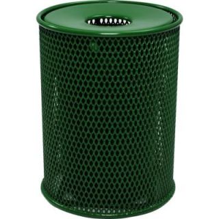 32 Gal. Green Park Trash Can with Flat Lid HD D003RLLF GR