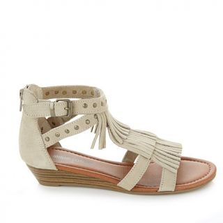 Minnetonka Monaco Suede Gladiator Style Fringe Sandal   7936749