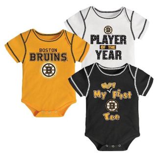Boston Bruins Boys Infant/Toddler 3 pk Body Suit 3 6 M