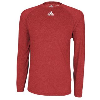adidas Climalite Long Sleeve Logo T Shirt   Mens   Training   Clothing   Heathered Dark Cardinal