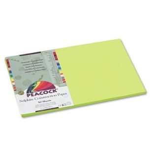 PEACOCK SULPHITE CONSTRUCTION PAPER, 76 LBS., 12 X 18, HOT LIME, 50