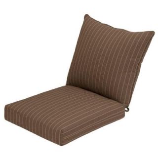 Hampton Bay Bark Stripe Rapid Dry Deluxe 2 Piece Outdoor Deep Seating Cushion 7297 01223400