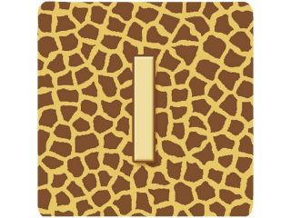 Set of 4 Monogram   Giraffe Foam Coasters Initial Letter I