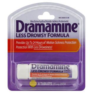 Dramamine Motion Sickness Protection, 25 mg, Tablets, 8 tablets