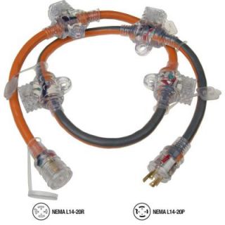 RIDGID 5 ft. 12/4 In Line Multi Outlet Generator Cord 615 16456HDR
