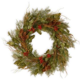 National Tree Company 24 in. Unlit Rustic Berry and Vine Artificial Wreath DC3 181 24W