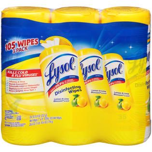 LYSOL Lemon & Lime Blossom Scent Disinfecting Wipes 105 CT PACK   Food