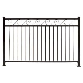 Gilpin Oasis Black Metal Steel (Not Wood) Decorative Metal Fence Panel (Common 6 ft x 4 ft; Actual 6 ft X