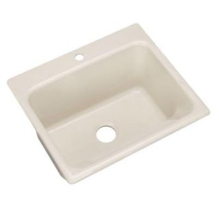 Thermocast Kensington Drop In Acrylic 25 in. 1 Hole Single Bowl Utility Sink in Almond 21102