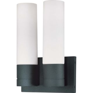 Link 13.26 in W 2 Light Textured Black Arm Hardwired Wall Sconce