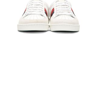 Saint Laurent White Mesh & Leather Stripe Sneakers