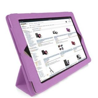 Tri Fold Purple Folio Case for iPad 4  Purple