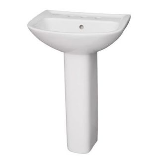Barclay Products Lara 510 Pedestal Combo Bathroom Sink in White 3 128WH
