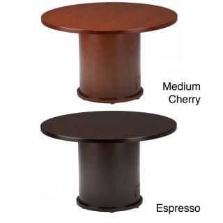 Mayline Mira Series 42 inch Round Veneer Table with Drum Base