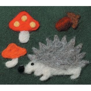 Felting Needle Applique Mold Hedgehog & Mushrooms   Home   Crafts