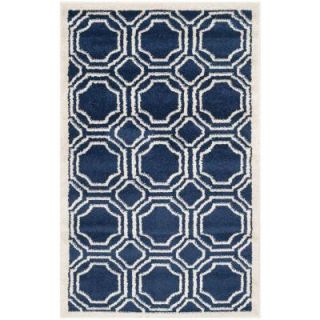 Safavieh Amherst Navy/Ivory 2 ft. 6 in. x 4 ft. Indoor/Outdoor Area Rug AMT412P 24