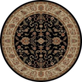 Concord Global Trading Ankara Agra Black 5 ft. 3 in. Round Area Rug 65130