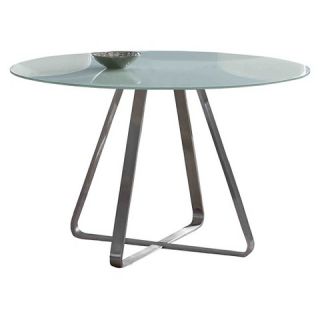 Cameo Modern Dining Table   Stainless Steel And Painted Glass   Armen