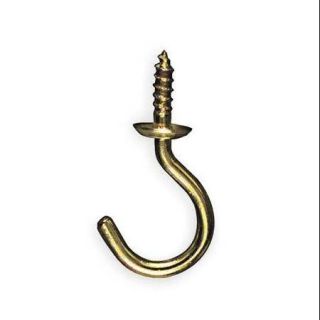 3ZVF7 Utility Cup Hook, Solid Brass, PK 6