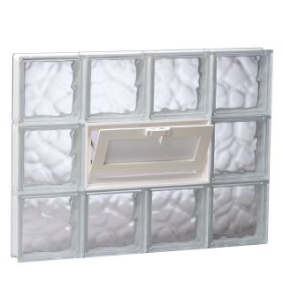 REDI2SET Wavy Glass Pattern Frameless Replacement Glass Block Window (Rough Opening 30 in x 22 in; Actual 28.75 in x 21.25 in)