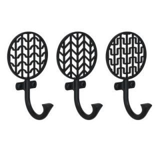 Liberty 5 in. Black Deco Fashion Hook Set (3 Pack) HK315 BK XX