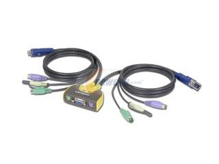 IOGEAR GCS612A MiniView Micro PS/2 Audio KVM Switch with Cables
