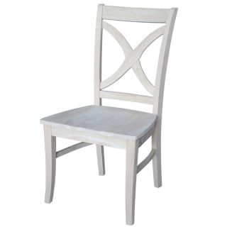 Unfinished Solid Parawood Vineyard Curved X back Chair (Set of 2)