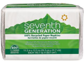 Seventh Generation 13713PK 100% Recycled Single Ply Luncheon Napkins, 11 1/2 x 12 1/2, White, 250/Pack, 1 Pack