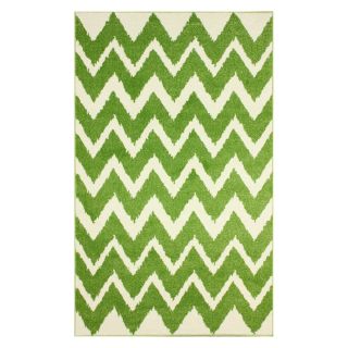 nuLOOM Shagadelic Rectangular Green/White Geometric Woven Olefin/Polypropylene Area Rug (Common 5 Ft x 8 Ft; Actual 60 in x 96 in)