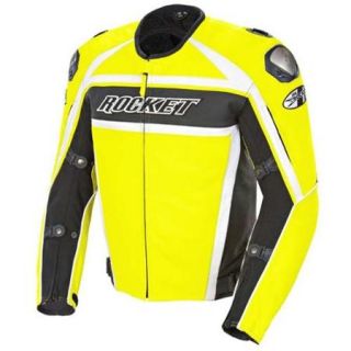 Joe Rocket Speedmaster 2014 Leather Jacket Radio Active Yellow 50 USA