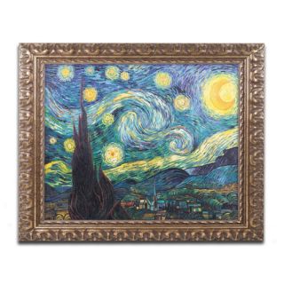 Trademark Art Starry Night by Vincent van Gogh Framed Painting Print