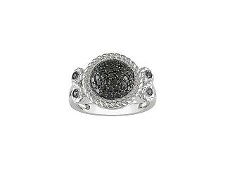 1/2 Carat Black Diamond Ring w/ Sterling Silver and Black Rhodium