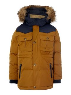 Timberland Boys hooded puffer jacket Brown
