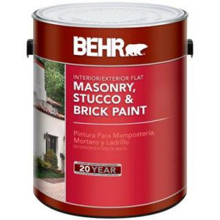 BEHR 1 gal. White Flat Masonry, Stucco and Brick Paint 27001