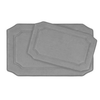 BounceComfort Walden Light Gray 20 in. x 32 in. Memory Foam 2 Piece Bath Mat Set YMB003190