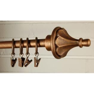 BCL  Fluted Cone Curtain Rod, Antique Gold Finish, 48   86