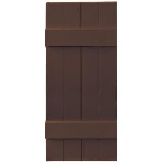 Builders Edge 14 in. x 35 in. Board N Batten Shutters Pair, 4 Boards Joined #009 Federal Brown 080140035009