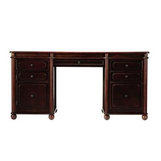 Home Decorators Collection Essex Suffolk 63 in. W Cherry Executive Desk DISCONTINUED 1048500120
