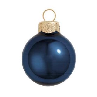 4ct Pearl Midnight Blue Glass Ball Christmas Ornaments 4.75" (120mm)