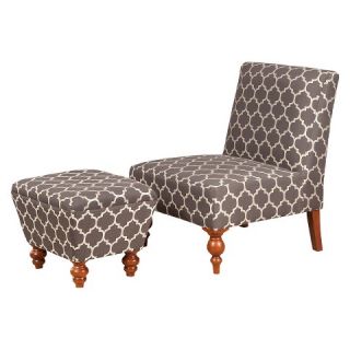 HomePop Slipper Accent Chair and Ottoman