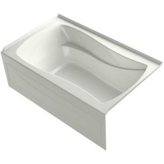 KOHLER Mariposa 5 ft. Acrylic Right Drain Hourglass Alcove Whirlpool Bathtub in Dune K 1239 GRA NY