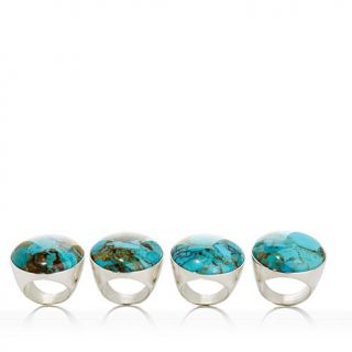 Jay King Ceremonial Turquoise Sterling Silver Round Ring   7870371