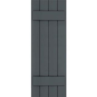 Winworks Wood Composite 15 in. x 43 in. Board & Batten Shutters Pair #663 Roycraft Pewter 71543663